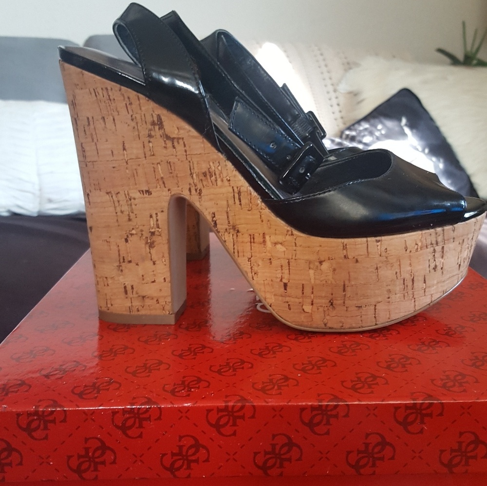 Guess Chunky Cork Platforms